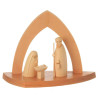 Bogenkrippe natur mit Heiliger Familie 11cm