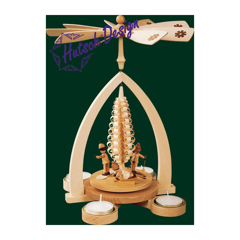 Pyramide Winterkinder für Teelichte  28 cm