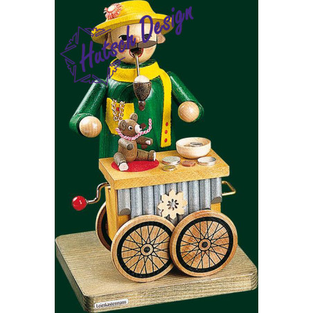 Räuchermann Leierkastenmann, Mini-Spw. Berliner Luft  17 cm
