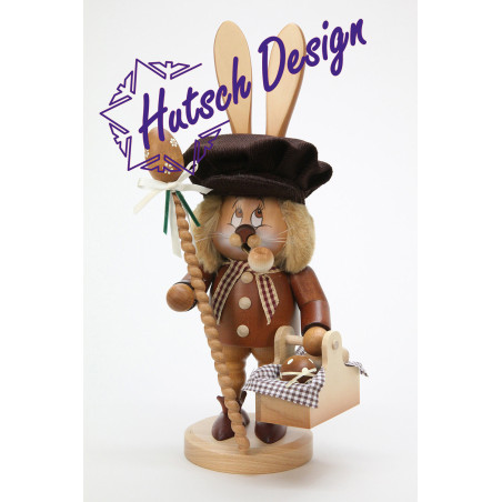 Räuchermann Wichtel Hase mit Eierkorb  36,0 cm