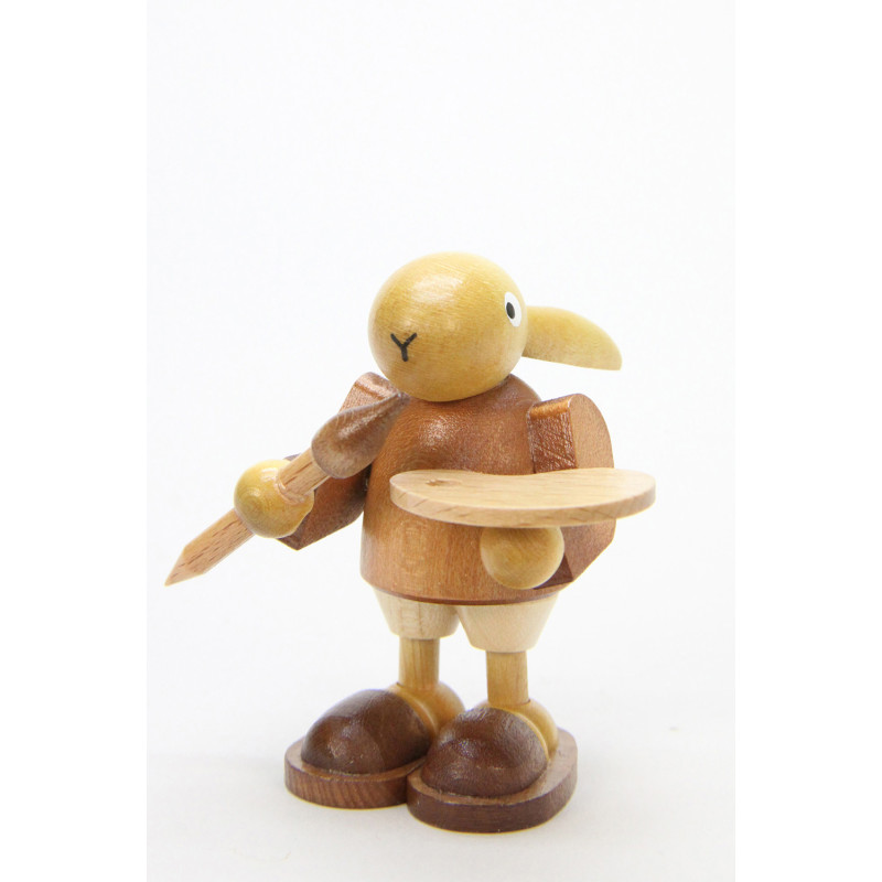 Hase mit Farbpalette natur  7,0 cm