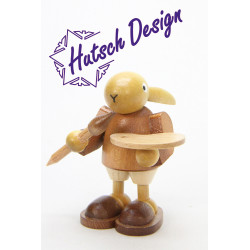 Hase mit Farbpalette natur  7,0 cm