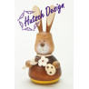 Wackelhase mit Pinsel natur  9,8 cm