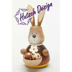 Wackelhase mit Eierkorb natur  9,8 cm