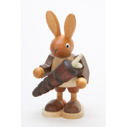 Hase mit Karotte natur  8,5 cm