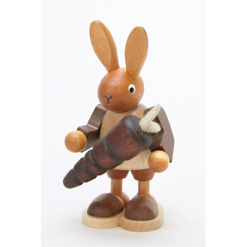 Hase mit Karotte natur  8,5 cm