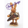 Hase mit Karotte natur  8,5 cm