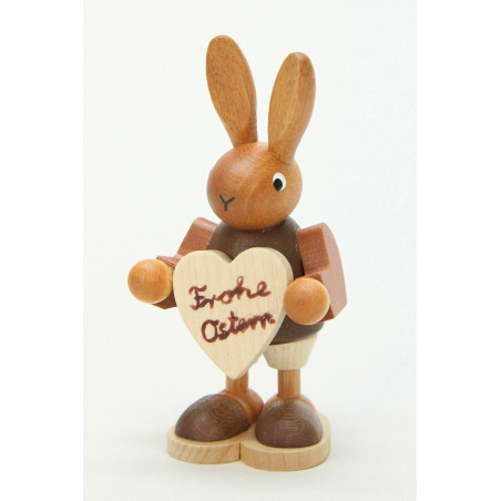 Hase mit Herz natur  8,5 cm