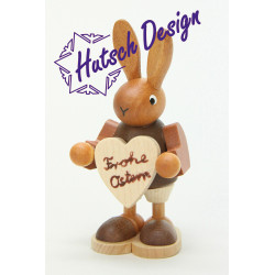 Hase mit Herz natur  8,5 cm