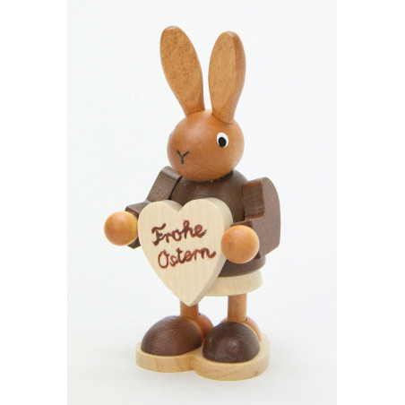 Häsin mit Herz natur  8,5 cm