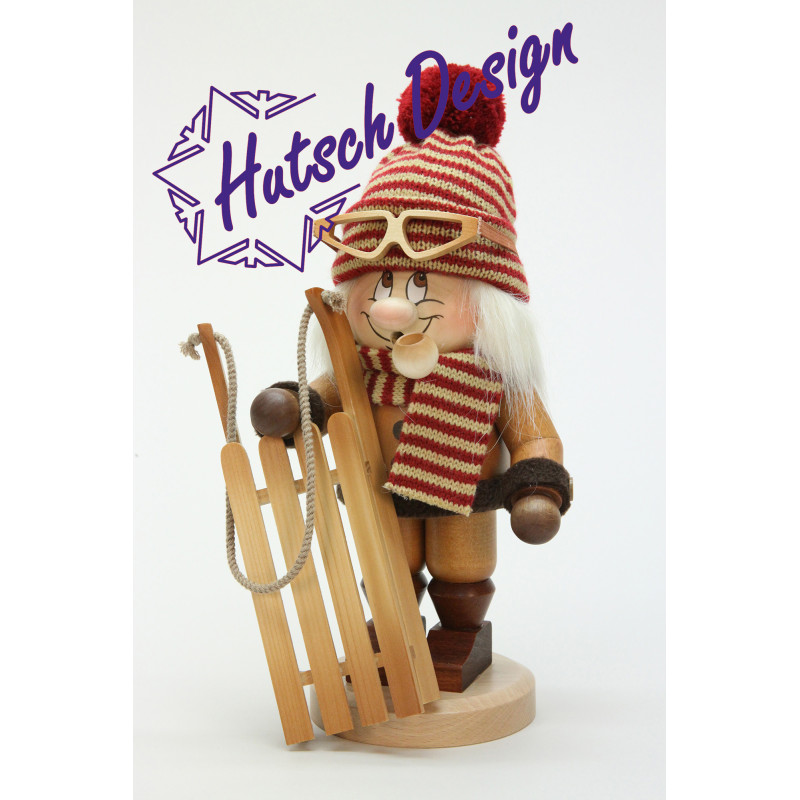 Räuchermann Wichtel Rodler  31,0 cm