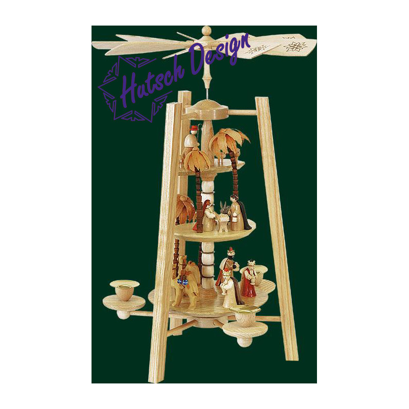 Pyramide Christi Geburt 3-st., natur  42 cm