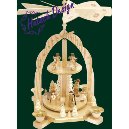 Pyramide 2-st. Geburt mit Engeln  31 cm