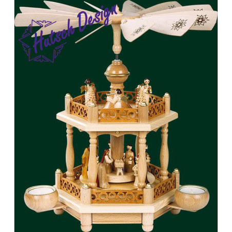 Pyramide 1-st. Christi Geburt für Teelichte  35 cm