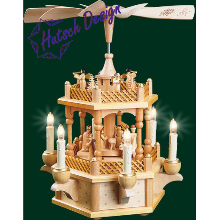 Pyramide Christi Geburt 1-st., natur, elektr.  33 cm