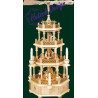 Pyramide Christi Geburt 3-st., natur, elektr.  59 cm