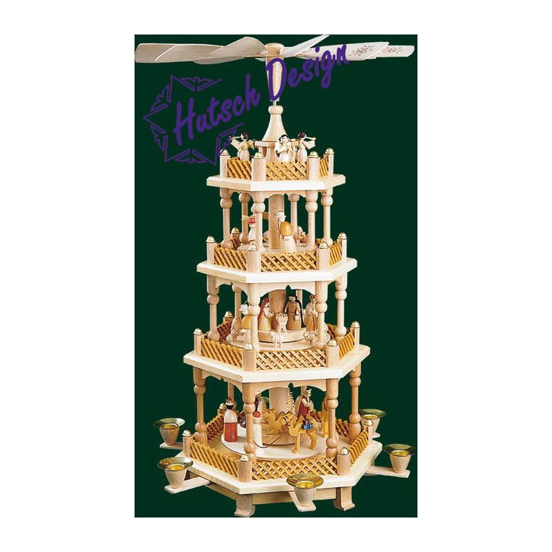 Pyramide Christi Geburt 3-st., natur  54 cm