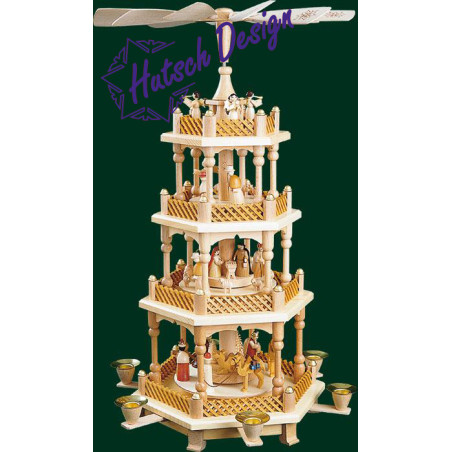 Pyramide Christi Geburt 3-st., natur  54 cm