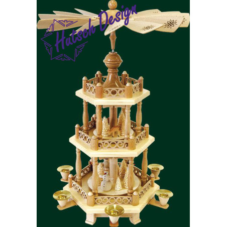 Pyramide 2-st. nat. Barockzaun, Schneemänner  47 cm