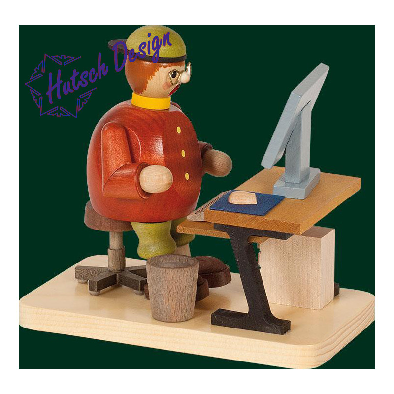 Räuchermann Computerfreak, sitzend  14 cm