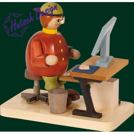 Räuchermann Computerfreak, sitzend  14 cm