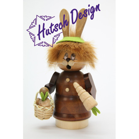 Räuchermann Miniwichtel Häsin mit Karotte  16,5 cm