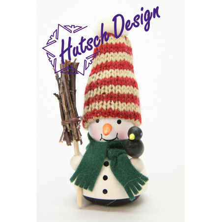 Wackelmännchen Schneemann m. Besen  11,0 cm