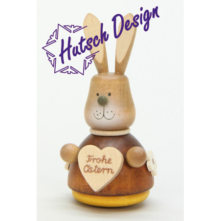 Wackelhase mit Herz natur  9,8 cm