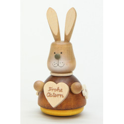 Wackelhase mit Herz natur  9,8 cm