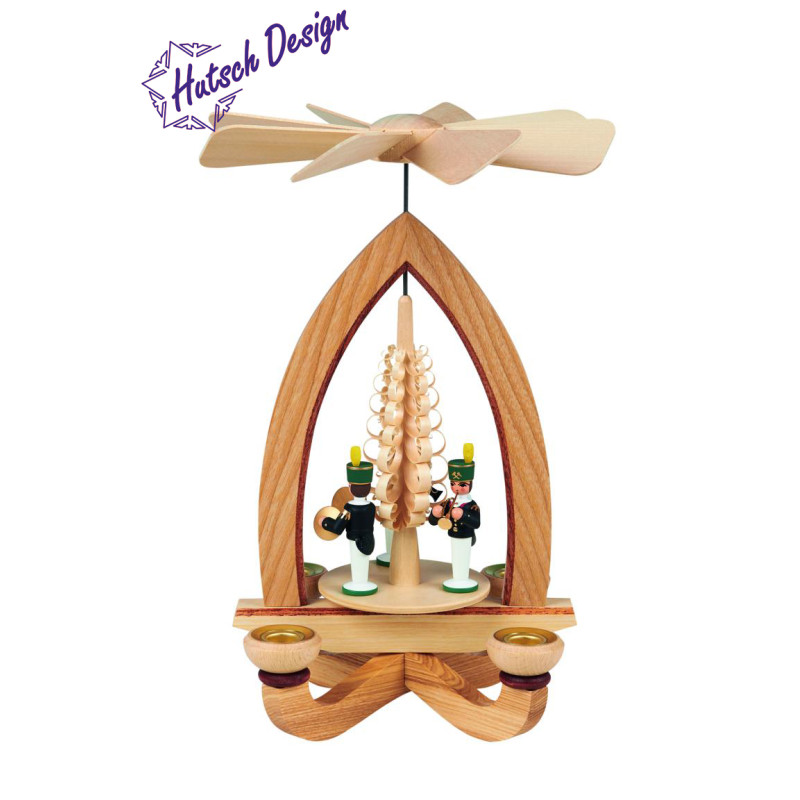 Pyramide mit Bergleute (farbig) 28cm