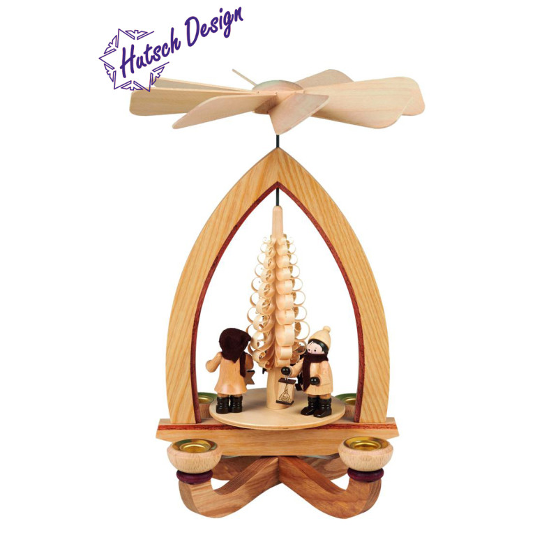 Pyramide mit Lampionkinder (mittel-5,5 cm) 28cm