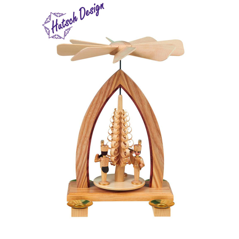 Pyramide mit Bergleute (natur) 26cm