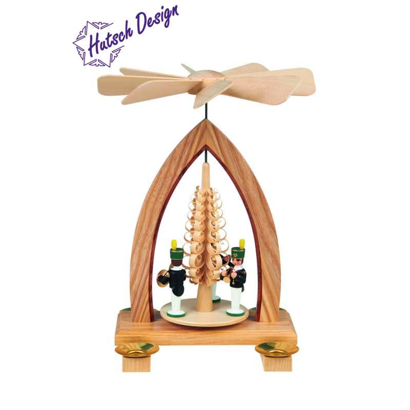 Pyramide mit Bergleute (farbig) 26cm