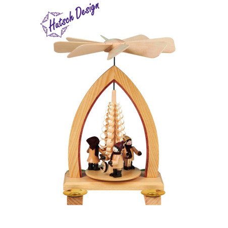 Pyramide mit Lampionkinder (mittel 5,5 cm) 26cm