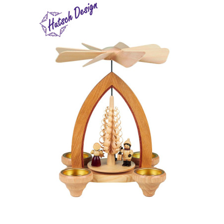 Teelichtpyramide mit Lampionkinder 26cm