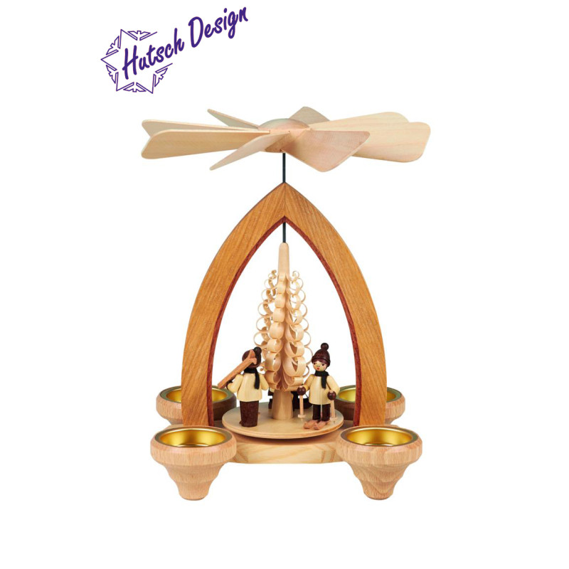 Teelichtpyramide mit Winterkinder 26cm