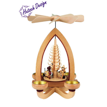 Teelichtpyramide mit Weihnachtsmotiv 28cm