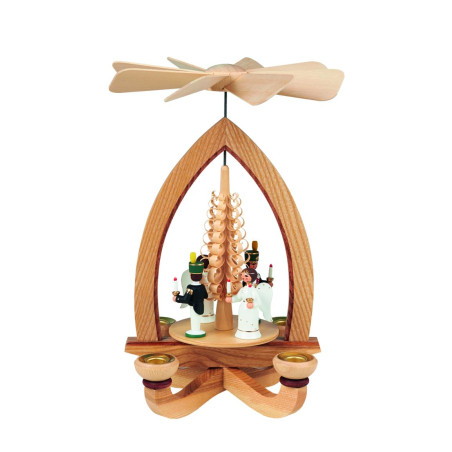 Pyramide mit Lichterengel & -bergmann (farbig)