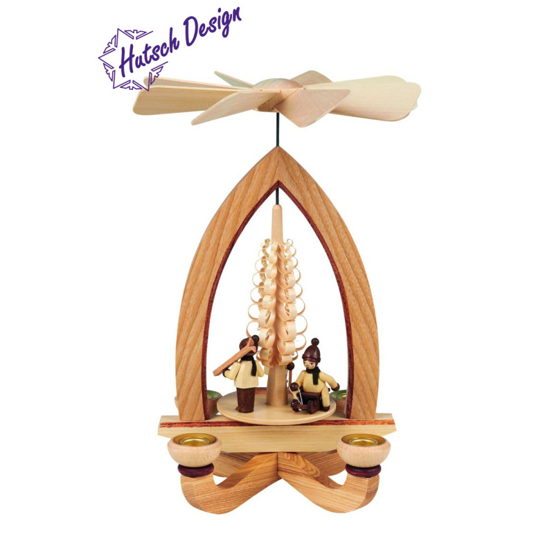 Pyramide mit Winterkinder 28cm