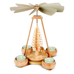 Pyramide klein, Rehe geschnitzt