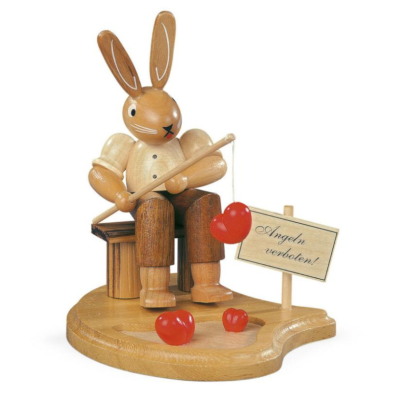 Hase Angler am Teich