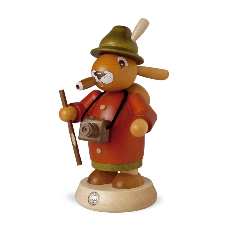 Räucherhase Tourist farbig, groß