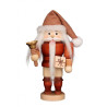 Nussknacker Weihnachtsmann mit Glocke natur