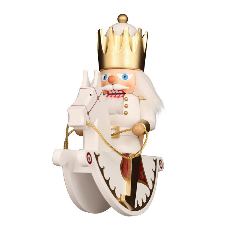Nussknacker Reiterlein König weiß/gold