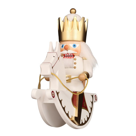 Nussknacker Reiterlein König weiß/gold