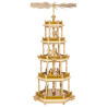 Pyramide Christi Geburt natur 4-stöckig 86 cm für Kerzen