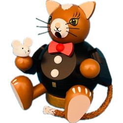 Rauchfigur Katze sitzend 13cm