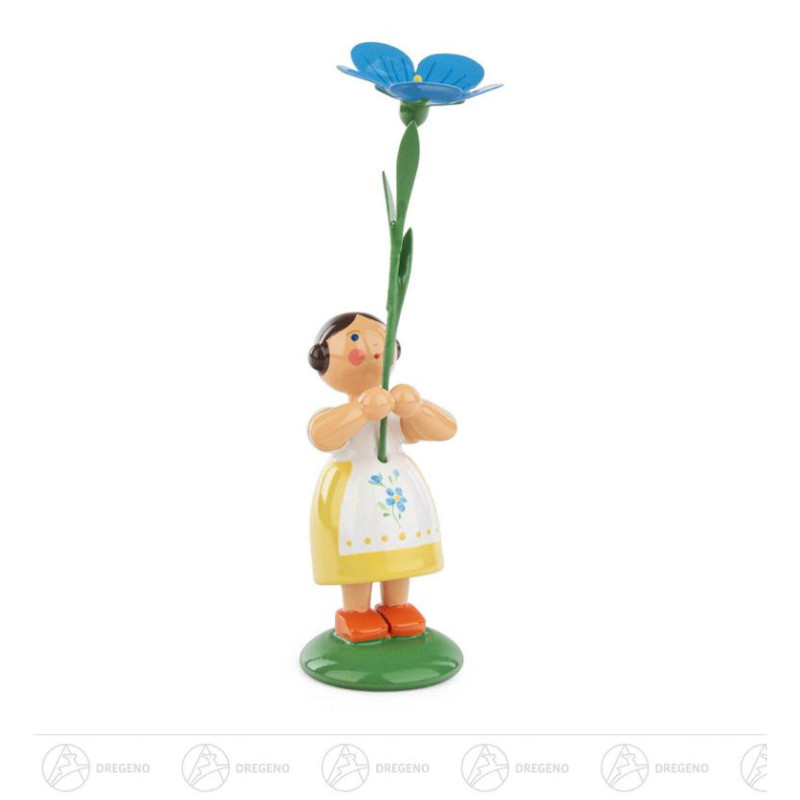 Blumenmädchen mit Flachs