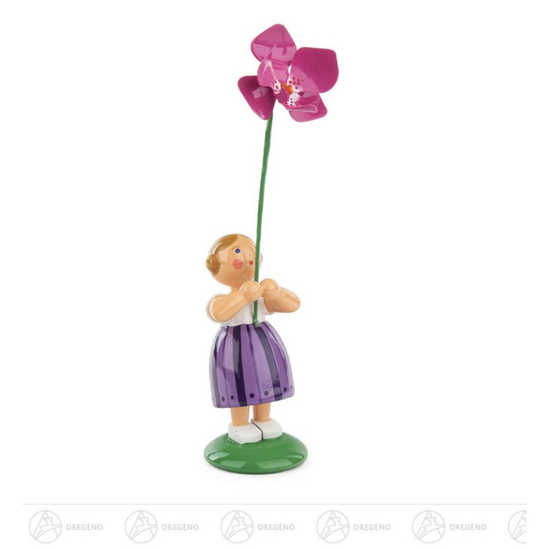 Blumenmädchen mit pinker Orchidee