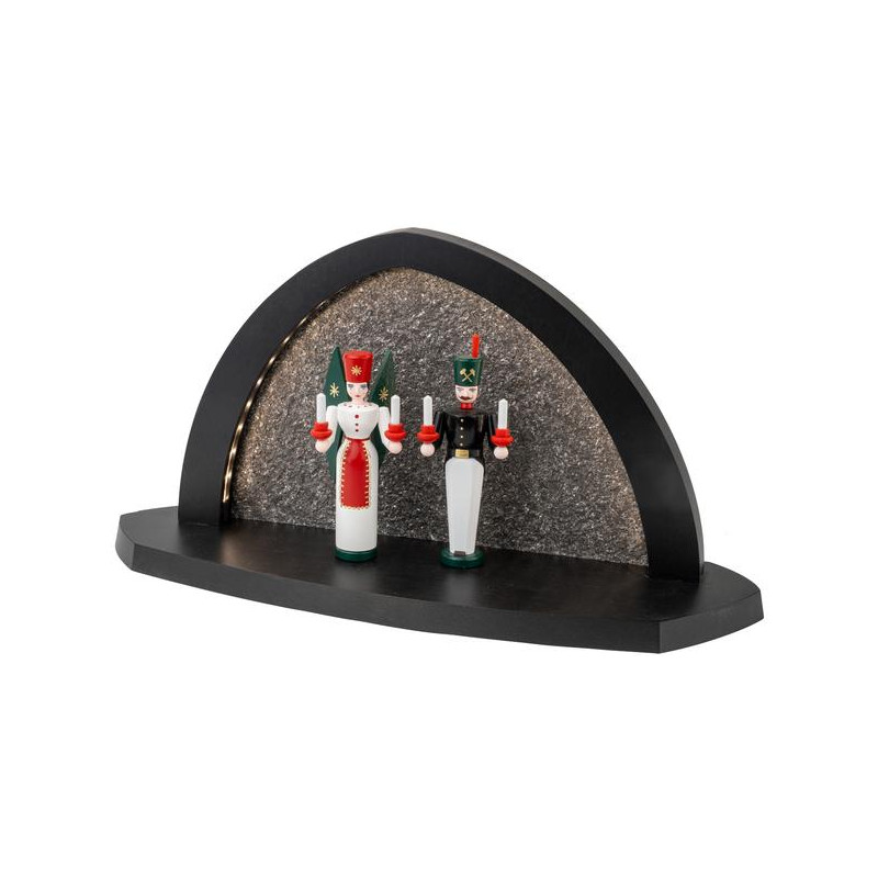 Gesteinsbogen 21x40x13cm anthrazit LED beleuchtet Engel und Bergmann